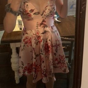 Pink floral dress